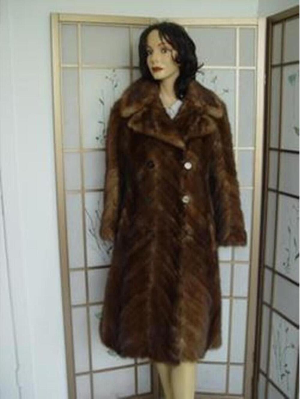 ~MINT CANADIAN DEMI BUFF MINK TAIL FUR COAT JACKET WOMEN WOMAN SIZE 4 PETITE